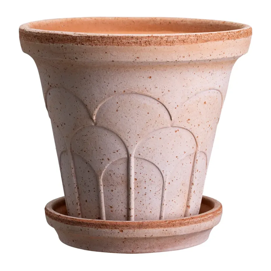 Cache-pot avec soucoupe Fleur 2 pièces, Rose, Ø12 cm
