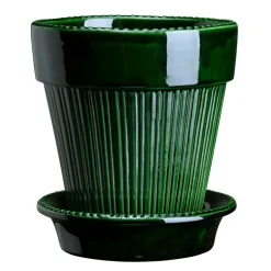 Cache-pot émaillé Simona Ø14 cm, Vert