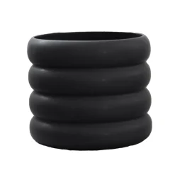 Cache-pot Mud noir, Moyen, Ø 14 cm
