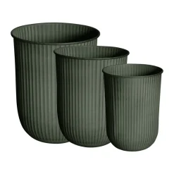 Cache-pot Out stripe, lot de 3, Green