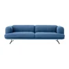 Canapé 3 places Inland AV23, Vidar 4 Denim Blue 733-pieds noirs