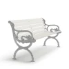 Canapé Byarum, Pin laqué blanc, support en aluminium brut, 155 cm