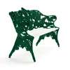 Canapé Classic, Pin blanc laqué, support vert
