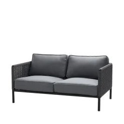 Canapé Encore 2 places, Cane-Line airtouch lava grey/ Dark grey