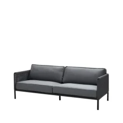 Canapé Encore 3 places, Cane-Line airtouch lava grey/Dark grey