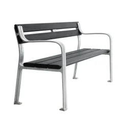 Canapé Joy, Lasure acajou noir, support en aluminium brut