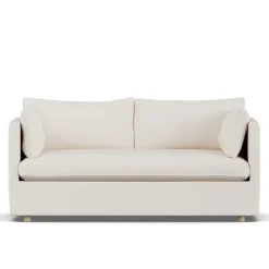 Canapé Linnevik, Caleido Beige 9600-chêne blanchi à l’huile, 2 places, avec jupe