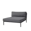 Canapé modulaire Conic, Cane-Line Airtouch grey, lit de jour, incl. coussins