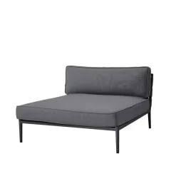 Canapé modulaire Conic, Cane-Line Airtouch grey, lit de jour, incl. coussins