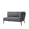 Canapé modulaire Conic, Cane-Line airtouch grey, gauche, incl. coussins