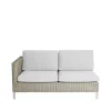 Canapé modulaire Connect, Canapé 2 places taupe, à droite, coussins blancs