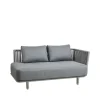 Canapé modulaire Moments, 2 places gris, gauche, Cane-Line soft rope