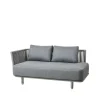 Canapé modulaire Moments, 2 places gris, droite,Cane-Line soft rope
