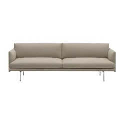 Canapé Outline 3 places tissu, Ecriture 240-Polished Aluminum