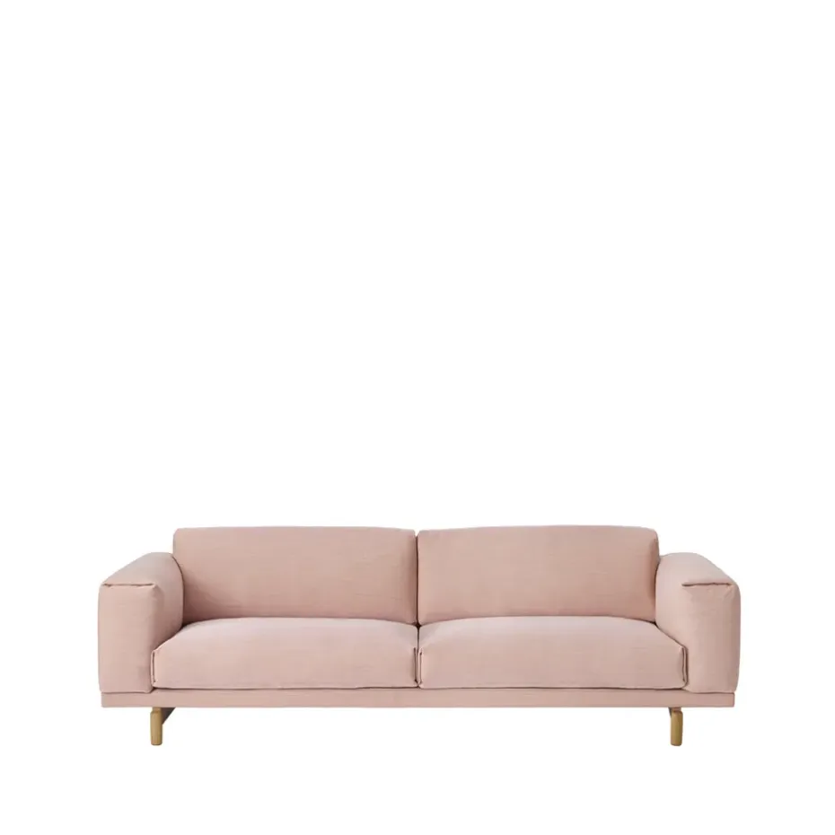 Canapé Rest, Canapé 3 places tissu steelcut trio 515 rose, pieds en chênen