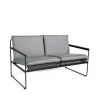 Canapé Slow 2 places, Sunbrella gris-structure en acier noir