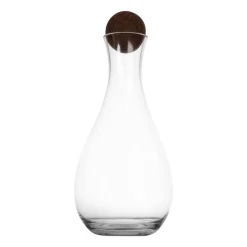 Carafe à vin avec boule en liège Nature 2 l, Transparent-marron foncé