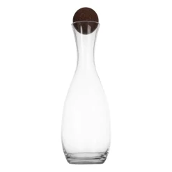 Carafe avec boule en liège Nature 1,5 l, Transparent-marron foncé