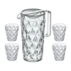 Carafe Crystal avec 4 verres, Cristal clair