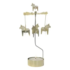 Carillon d'anges Cheval de Dalécarlie grand 25 cm, Or