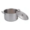 Casserole en acier inoxydable avec couvercle Inox, 6 l