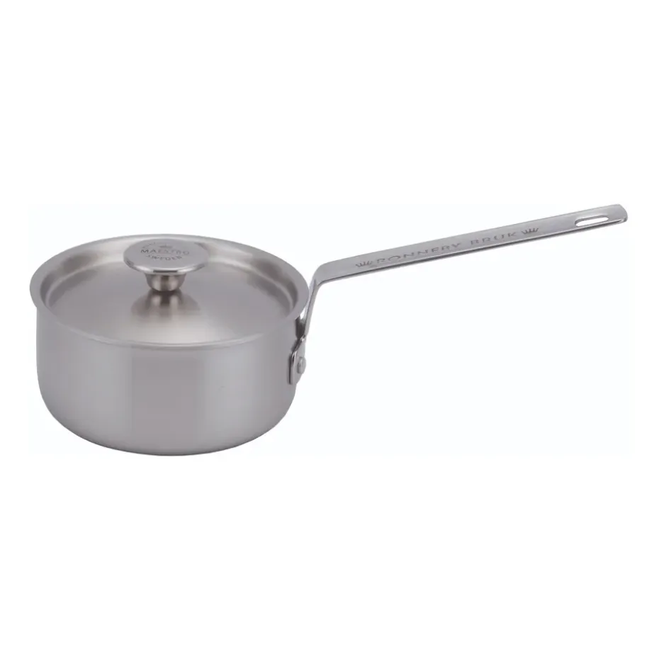 Casserole en acier inoxydable avec couvercle Inox, 1,2 l