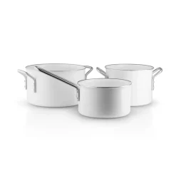 Casseroles en céramique Eva Trio White Line Slip-Let, 3 pièces, Acier inoxydable