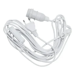 Câble avec interrupteur E14 5 m, Blanc