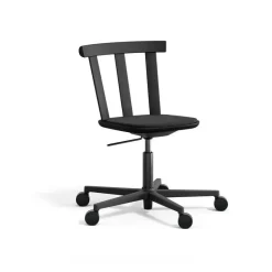 Chaise Alt sur pied pivotant avec assise rembourrée en chêne, Hallingdal 65-180 black-noir mat 99