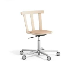 Chaise Alt sur pied pivotant avec assise rembourrée en bouleau, Elmoveget 22011-vernis mat clair