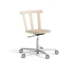 Chaise Alt sur pied pivotant avec assise rembourrée en bouleau, Hallingdal 65-200 beige-vernis mat clair