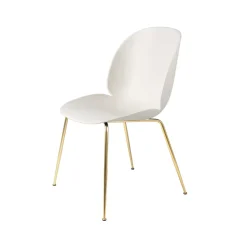 Chaise Beetle, Blanc albâtre, support en laiton