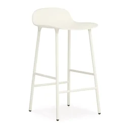 Chaise de bar Form Chair pieds en métal, blanc