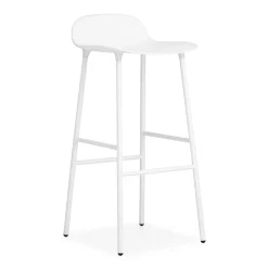 Chaise de bar Form pieds en métal 75 cm, blanc