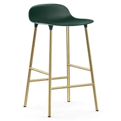 Chaise de bar Form pieds en laiton, Vert