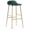 Chaise de bar Form pieds en laiton 75 cm, Vert