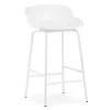 Chaise de bar Hyg pieds en métal 65 cm, Blanc
