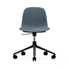 Chaise de bureau Form avec base pivotante, fauteuil de bureau 5W, bleu, aluminium noir, roulettes