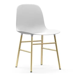 Chaise Form pieds en laiton, Blanc