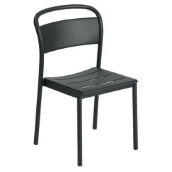 Chaise Linear steel side chair, Black
