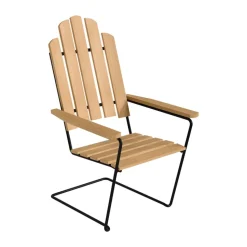 Chaise longue A3, Structure en chêne huilé et acier noir