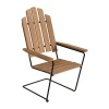 Chaise longue A3, Teck et acier noir