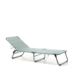 Chaise longue Amigo, Tissu sage green-aluminium