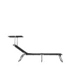 Chaise longue Amigo Top, Toile textaline black-support en aluminium-auvent solaire