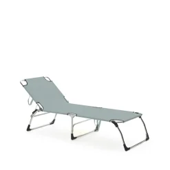 Chaise longue Amigo XXL, Tissu vert sauge-support en aluminium