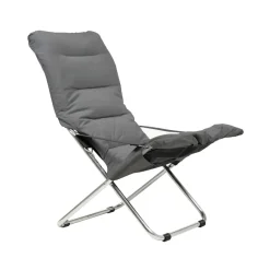Chaise longue Fiesta Soft, Tissu anthracite-structure en aluminium