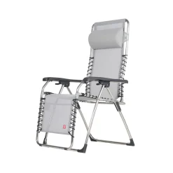 Chaise longue Movida, Textaline grey-support en aluminium