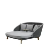 Chaise longue Peacock Weave, Cane-Line Natté grey/light grey, incl. coussins light grey & table