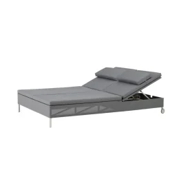 Chaise longue Rest, Cane-Line Natté grey, double