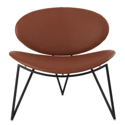 Chaise longue Semper, Noir-cognac
